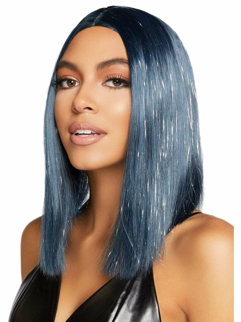 Leg Avenue Midnight Blue Tinsel Long Bob Fashion Wig Costume Accessories 1 Leg Avenue Midnight Blue Tinsel Long Bob Fashion Wig Costume Accessories