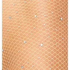 Shop Fortune Kendall Nude Sparkle Glitter Crystalized Rhinestone Fishnet Tights