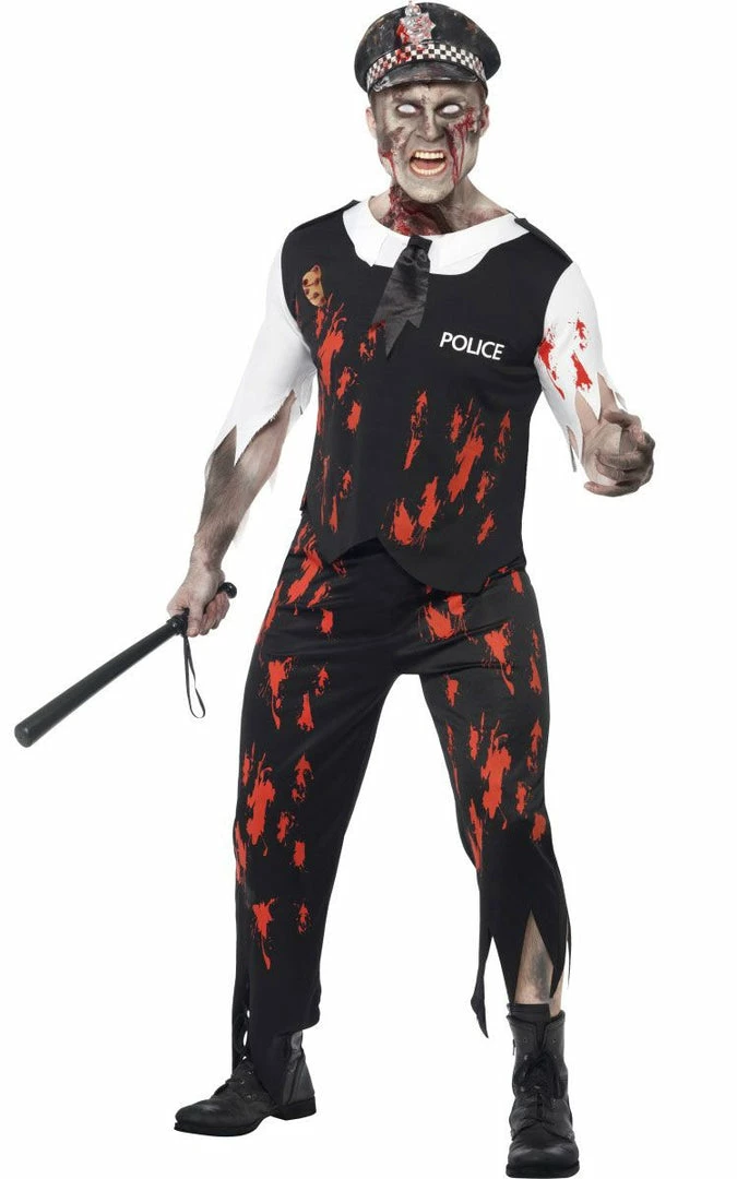 SMIFFYS Mens Zombie Policeman Costume Costumes 1 SMIFFYS Mens Zombie Policeman Costume Costumes
